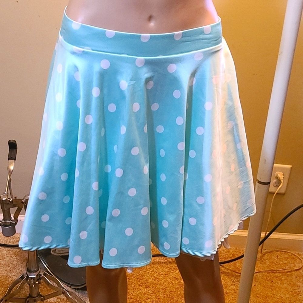 City studio pastel blue flared skater skirt